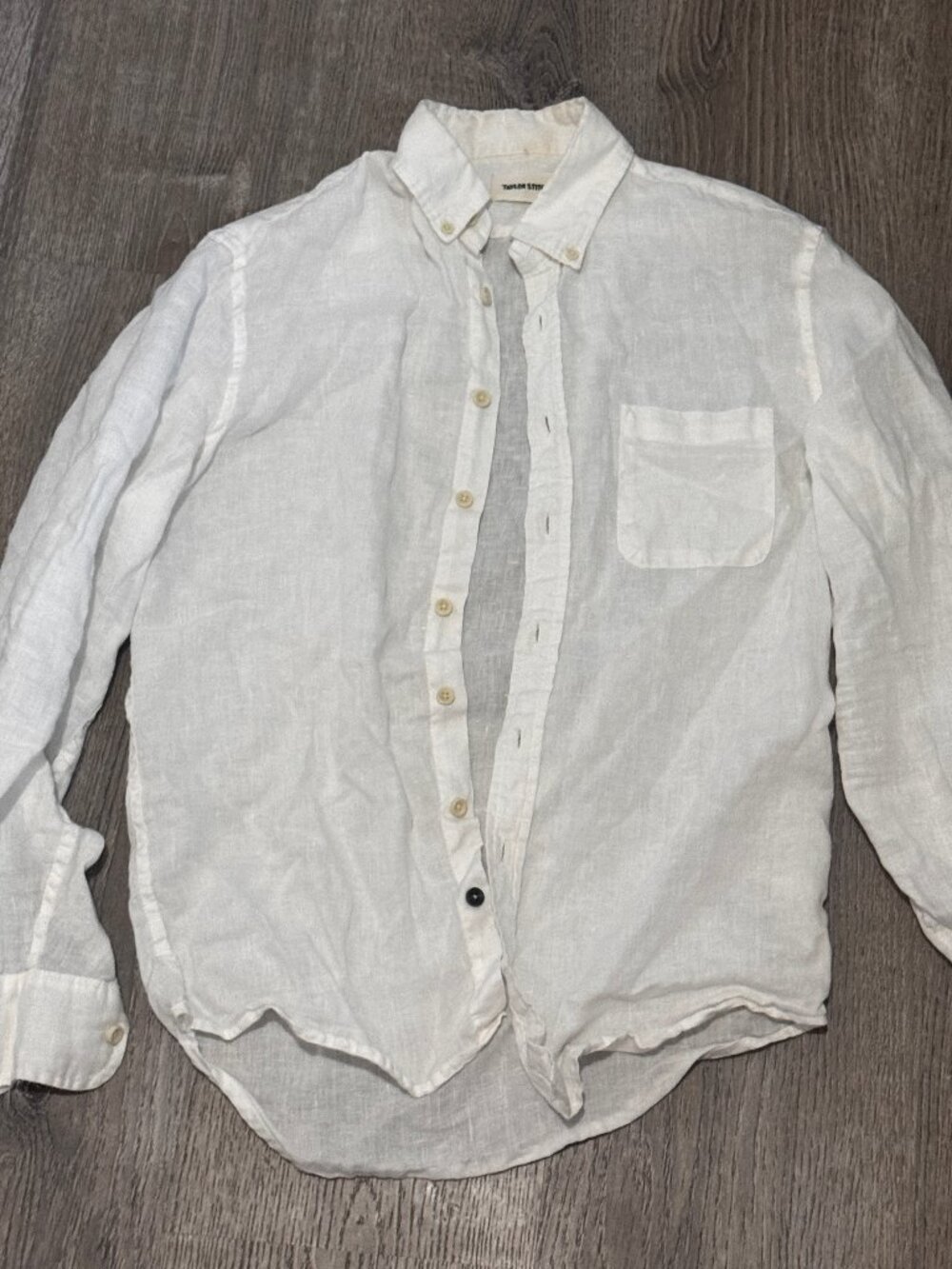 Taylor Stitch The Jack, Vintage White Linen Long Sleeve Button Up